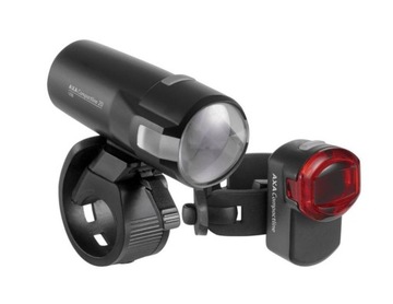 Lampka rowerowa Oświetlenie rowerowe AXA Compactline 20 lm akumulator USB