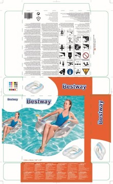Синий надувной шезлонг для плавания Bestway 43097