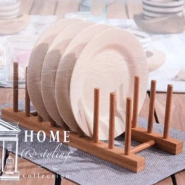 Бамбуковый органайзер для тарелок и подставка для крышек.