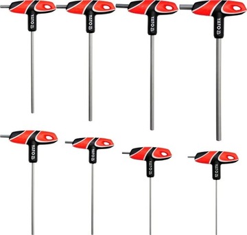 YATO ZESTAW KLUCZY TRZPIEN. HEX Z RKĘOJEŚCIĄ 8CZ YT-05583