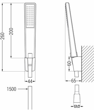 MEXEN ROYO R72 ZESTAW WANNOWY BATERIA CZARNY