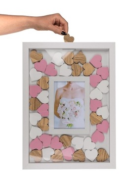 Гостевая книга, деревянная рама, 42 сердечка, на СВАДЬБУ