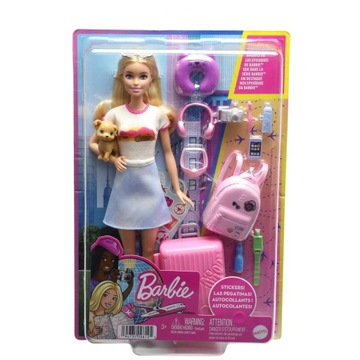 Lalka Barbie Malibu podróżniczka + akcesoria HJY18