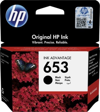 Оригинальные чернила HP 653, черные 3YM75AE