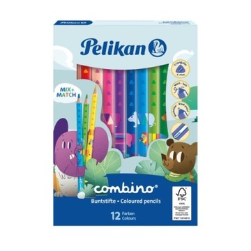 Kredki ołówkowe grube 12 szt. PELIKAN COMBINO