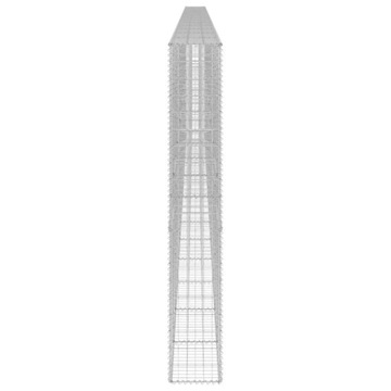 vidaXL Габионная стенка с крышками, оцинкованная сталь, 900x30x200 см
