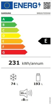 Холодильник Samsung BRB 26705EWW NoFrost 267л LED 54см