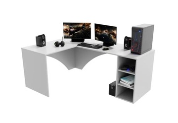 Угловой черный игровой компьютерный стол