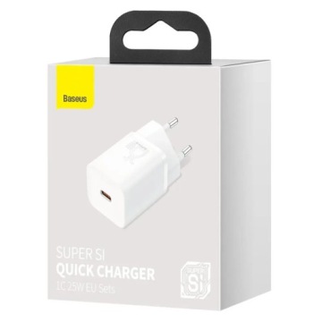 БЫСТРОЕ ИНТЕЛЛЕКТУАЛЬНОЕ СЕТЕВОЕ ЗАРЯДНОЕ УСТРОЙСТВО BASEUS ДЛЯ TELEON 3A USB-C 25 Вт QC