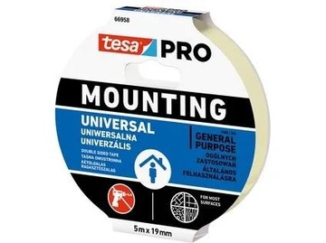 Taśma dwustronna 66958 Tesa 19 mm x 5 m biała Mounting Universal