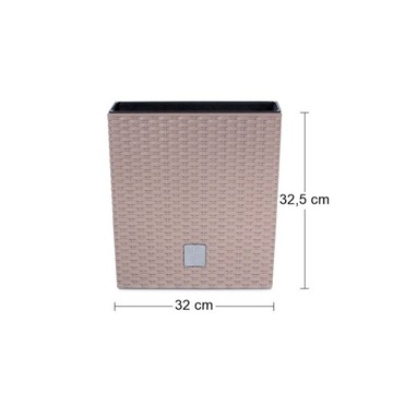 Doniczka rattan DRTS325L Donica + wkład Mocca