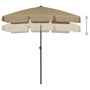 PARASOL PLAŻOWY, TAUPE, 180X120 CM