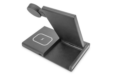 Складная индуктивная зарядная станция 3 в 1 15 Вт MagSafe + Qi 1 м USB Черный