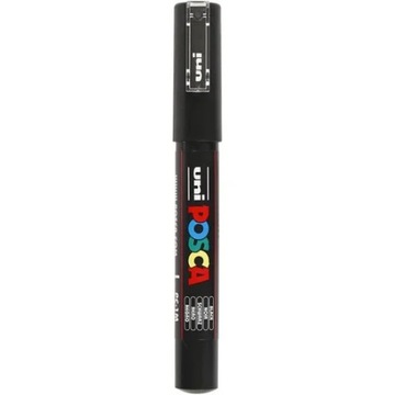 Маркер POSCA PC-1M ЧЕРНЫЙ, нетоксичная ручка для рисования плакатов, 0,7 мм, круглая