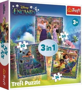 TREFL Puzzle Bohaterowie magicznego Encanto 106 elementów puzzle 3w1 DISNEY