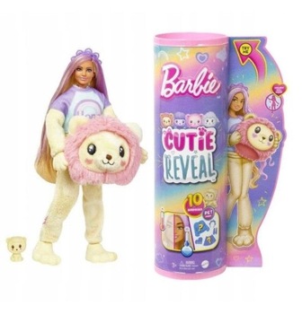 Barbie Cutie Reveal Lalka Barbie Lew + zwierzątko HKR06