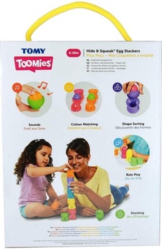 ЦВЕТНАЯ ПИРАМИДА ЯИЦ ДЛЯ РЕБЕНКА 6М+ ОБЪЕМОВ