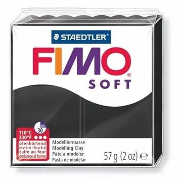 FIMO Soft термореактивная масса 57г черная
