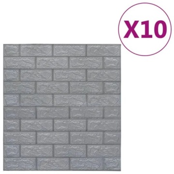 vidaXL 3D Панели под кирпич, самоклеящиеся, 10 шт, антрацит