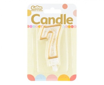 Свеча для торта Цифра 7 лет золотой контур