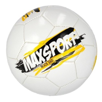 М'яч футбольний з принтом MAXSPORT р.5 чорний / жовтий