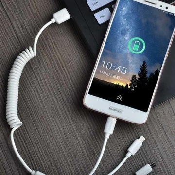 DUDAO ŁADOWARKA SAMOCHODOWA 2X USB 2.4A + KABEL LIGHTNING/USB-C/MICRO USB