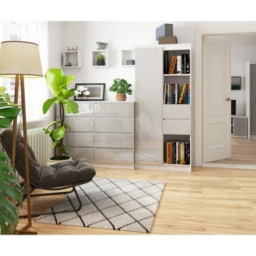 ОФИСНАЯ ПОЛКА R 80 см CLP R15 БЕЛЫЙ МЕТАЛЛИК