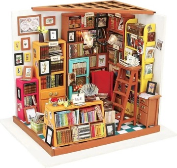 PUZZLE ROBOTIME SKŁADANY MODEL DO MALOWANIA MINI BIBLIOTEKA SAM STUDY DIY