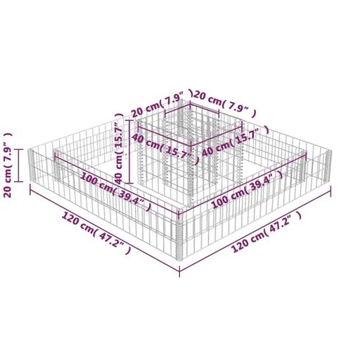 Габион VidaXL 141625 120 x 120 x 20 см