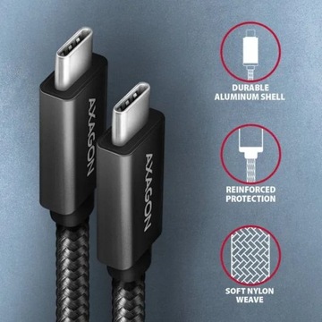 Кабель USB-C 3.2 Gen2 PD 100 Вт 5 А 4K в алюминиевой оплетке 1 м