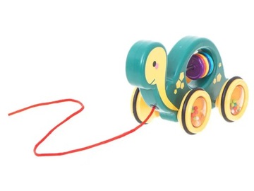 Черепаха, которую можно тянуть за веревочку, сенсорная игрушка, подвижная погремушка.