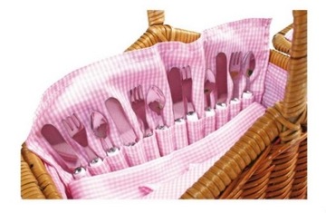 НАБОР ДЛЯ ПИКНИКА КОРЗИНА С ФАРФОРОВЫМ СОКРОВИЩЕМ