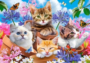 CASTORLAND Puzzle 120 elementów Kittens with Flowe