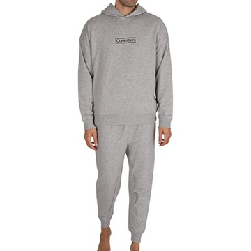 Bluza męska kaptur Calvin Klein NM2270E P7A GREY HEATHER r.L kaptur szara