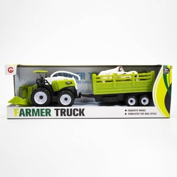 КОМБАЙН УРОЖАЙНЫЙ С ПРИЦЕПОМ И ЖИВОТНЫМИ