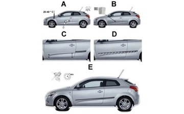 LIŠTA BOČNÍ DVEŘE MITSUBISHI MIRAGE 2014- HATCHBACK