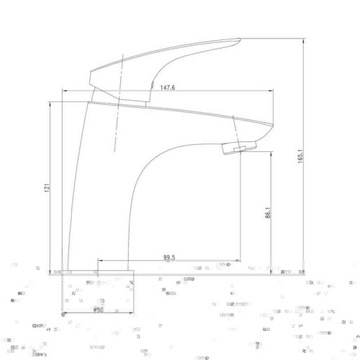 Хромированный смеситель для умывальника