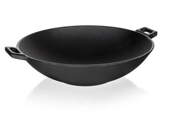 PATELNIA ŻELIWNA WOK czarna BANQUET 36,5 cm