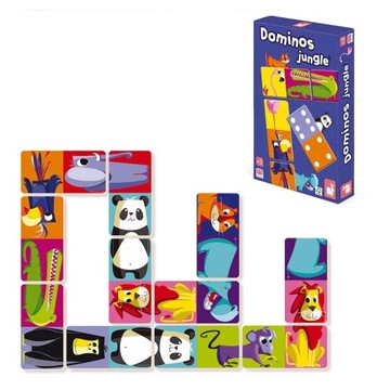 Домино Игра Джунгли XL животные логический пазл Янод 3-7 лет