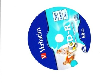CD-R VERBATIM, 700 МБ, 52X AZO, ТОРТ ДЛЯ ПЕЧАТИ*50, 43438