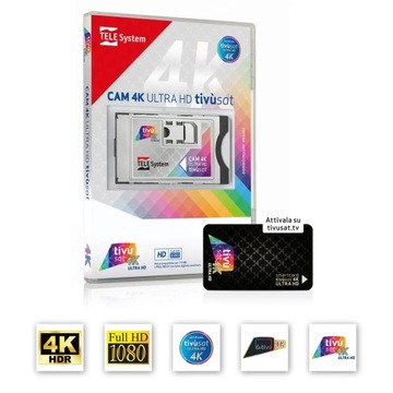 Модуль DVB, адаптер CI+ для телевизора, без карты Tele System CAM tivùsat 4K