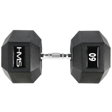 Гантель РЕЗИНОВАЯ HMS HEX PRO 60кг ТРЕНИРОВОЧНЫЙ ЗАЛ