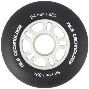 Комплект колес для роликовых коньков NILS 84мм + подшипники ABEC-9, чёрный матовый