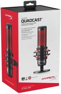 Микрофон HYPERX QuadCast черный и красный