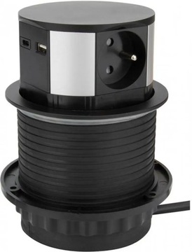 Блок розеток Solight 3z + USB A+C, 2м, черный PP100USBC-B