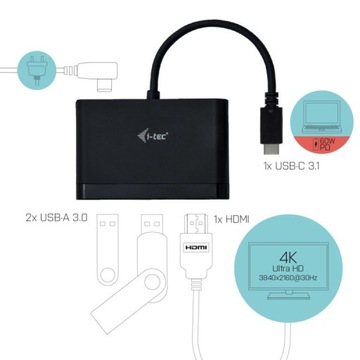 АДАПТЕР I-TEC USB+HDMI — ПОДАЧА ПИТАНИЯ USB TYPE C