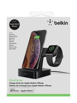 Зарядная станция для iPhone, Apple Watch, черная зарядка для телефона