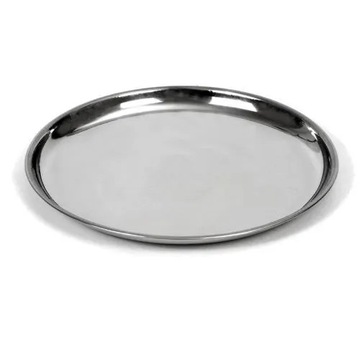 Круглый стальной поднос, 28 см.
