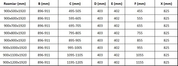 MEXEN LIMA KABINA PRYSZNICOWA 90 x 70 cm GREY