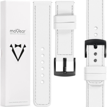 Kožený řemínek 20 mm pro Samsung Watch 7 6 5 4 Active Pro, elegantní Movear